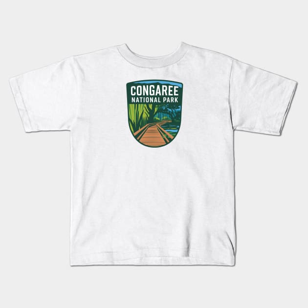 Boardwalk Loop Congaree National Park South Carolina Kids T-Shirt by Perspektiva